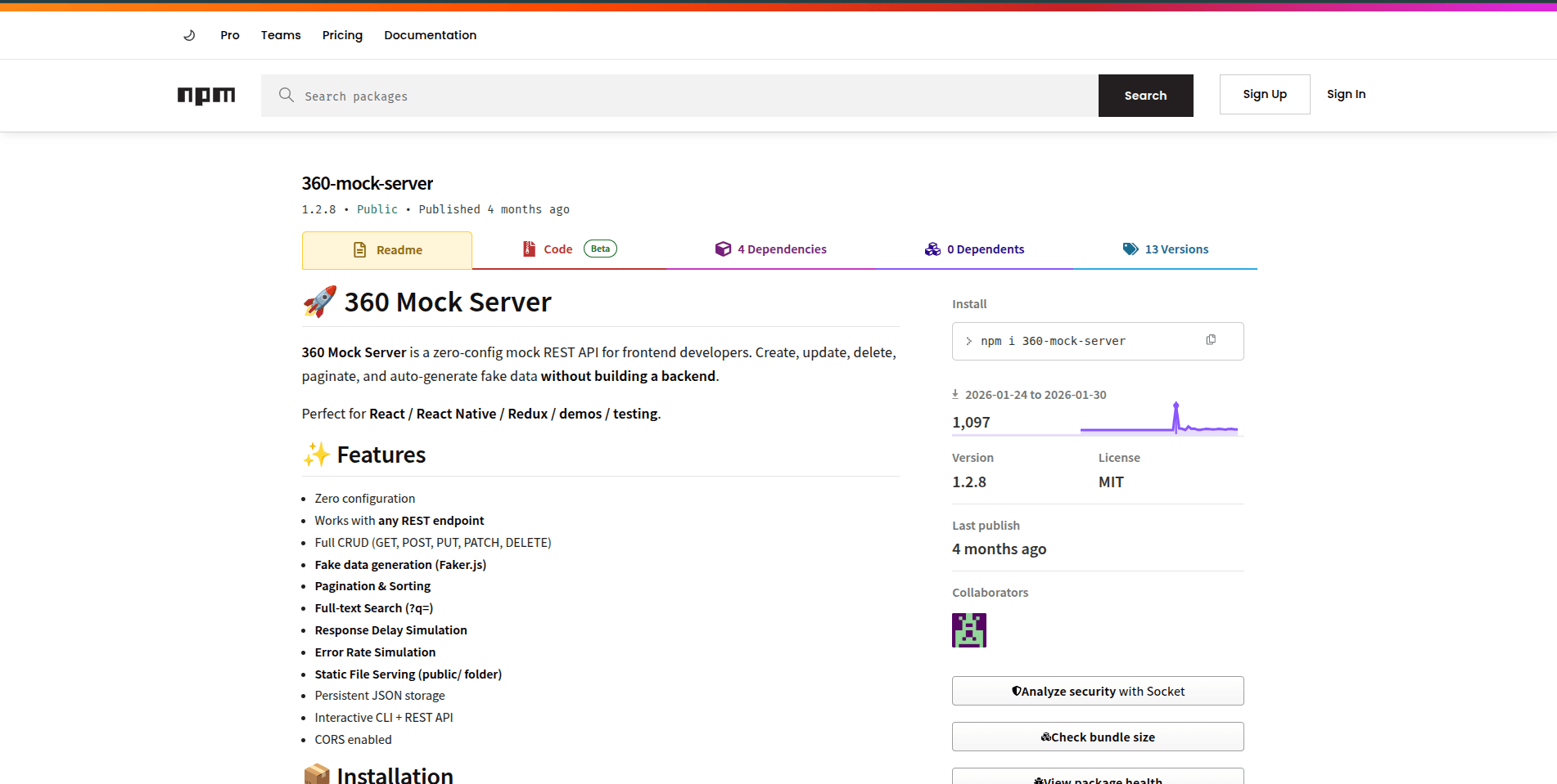 360 Mock Server