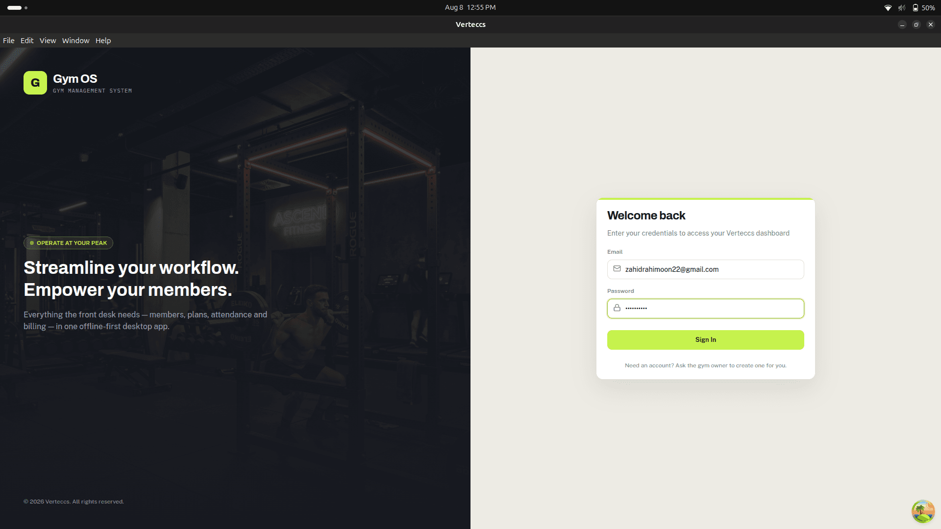 Gym OS — screenshot 1 of 9