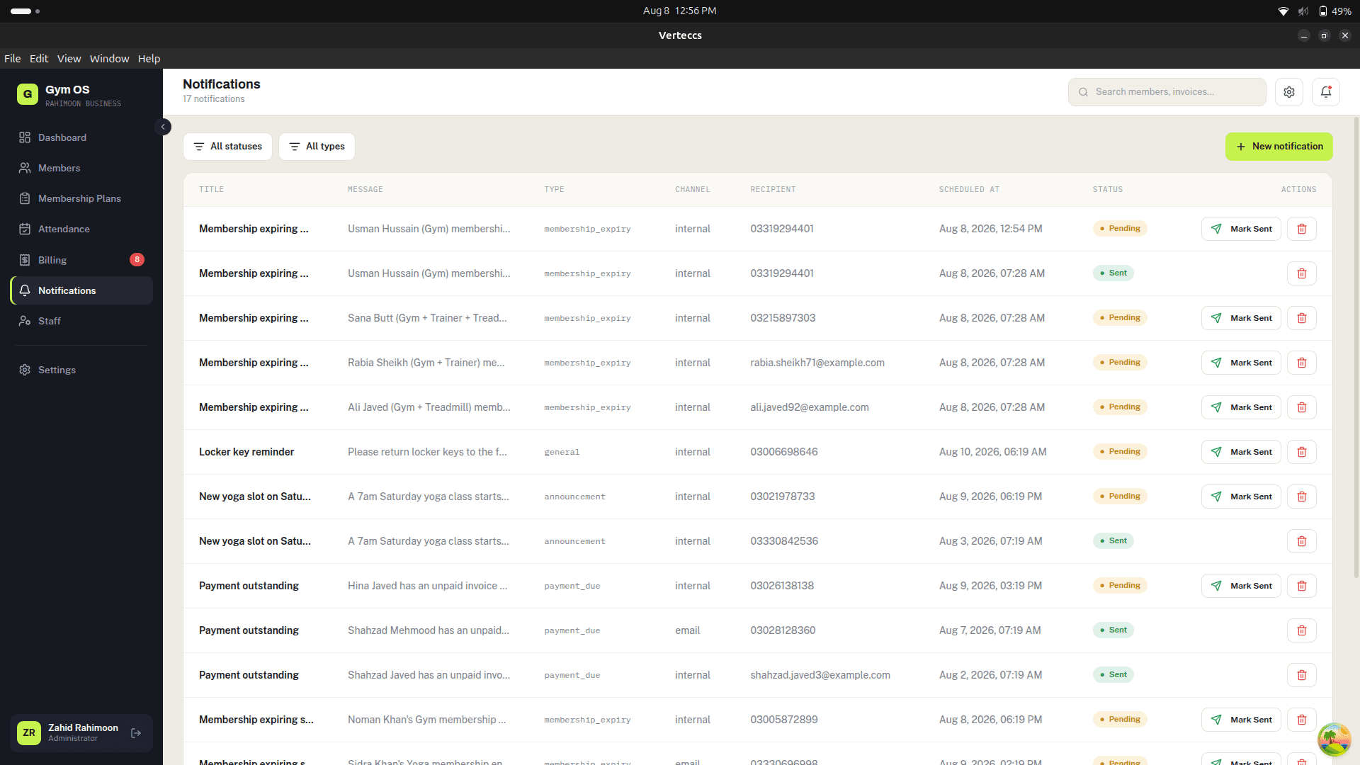 Gym OS — screenshot 7 of 9